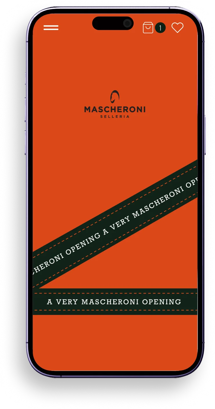 Mascheroni Selleria website on a phone